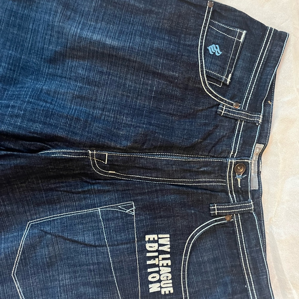 Rocawear Dark Blue Men’s Jeans with White Stitching